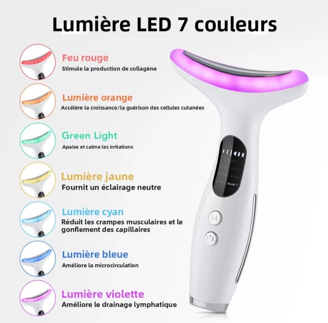Masseur Visage & Cou , Anti-Âge par Luminothérapie 7